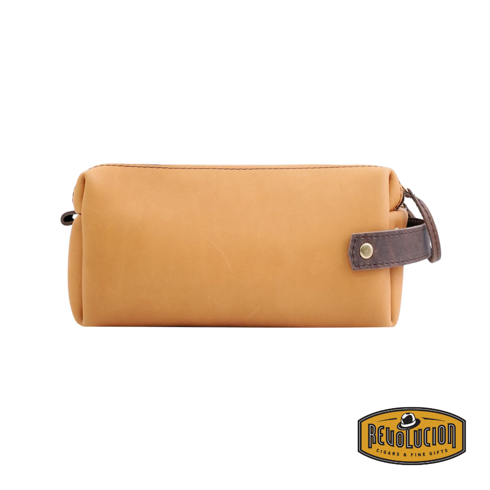 Top view of the High Line Max Leather Bag opened, displaying spacious interior and compartments.

