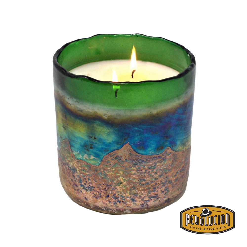 Himalayan Handmade Candles - Horizon Jungle Desert Springs 22OZ, a large artisanal candle in a decorative vessel.