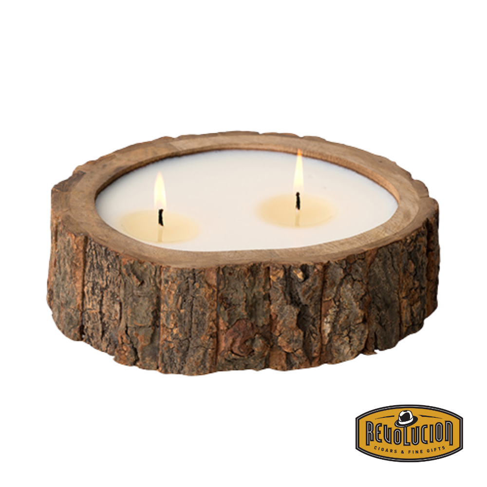 Himalayan Handmade Candles - Medium Irregular Tree Bark - Tobacco Bark with a rustic, uneven textured finish.