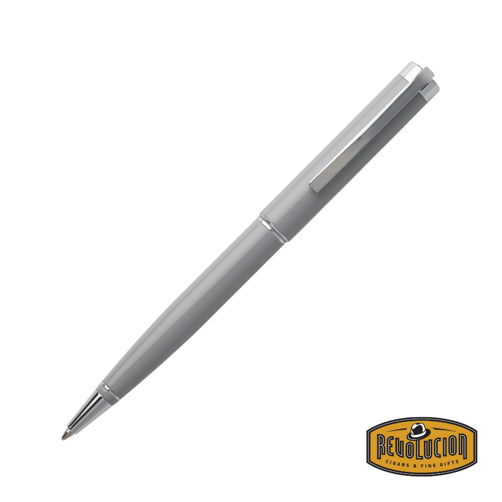 Hugo Boss Ace Ballpoint Pen in gray, featuring a sleek and modern design with a smooth writing experience.