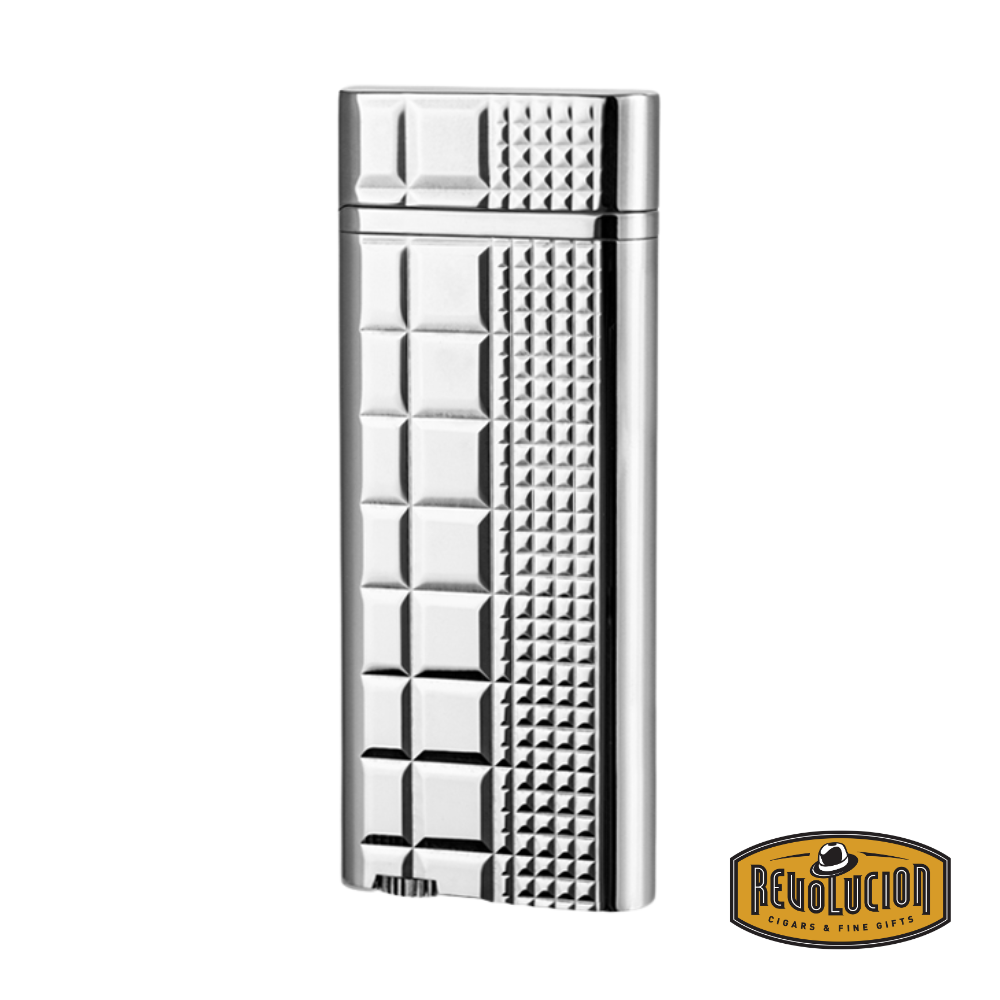 IM Corona Flambeau 3350 Jet Lighter with lid open, showcasing the single-jet flame mechanism and precision nozzle.