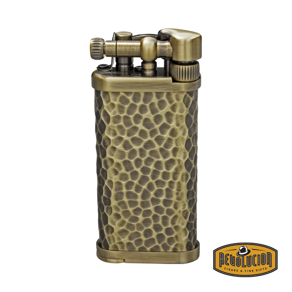 IM Corona Old Boy 2217 Pipe Lighter in a matte black finish, front view showcasing its classic silhouette and ignition wheel.