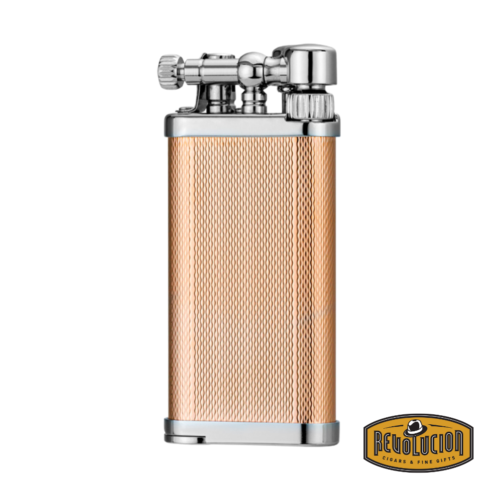 IM Corona Old Boy 3306 Pipe Lighter, front view showcasing the classic chrome finish with fine vertical lines and traditional flint ignition.