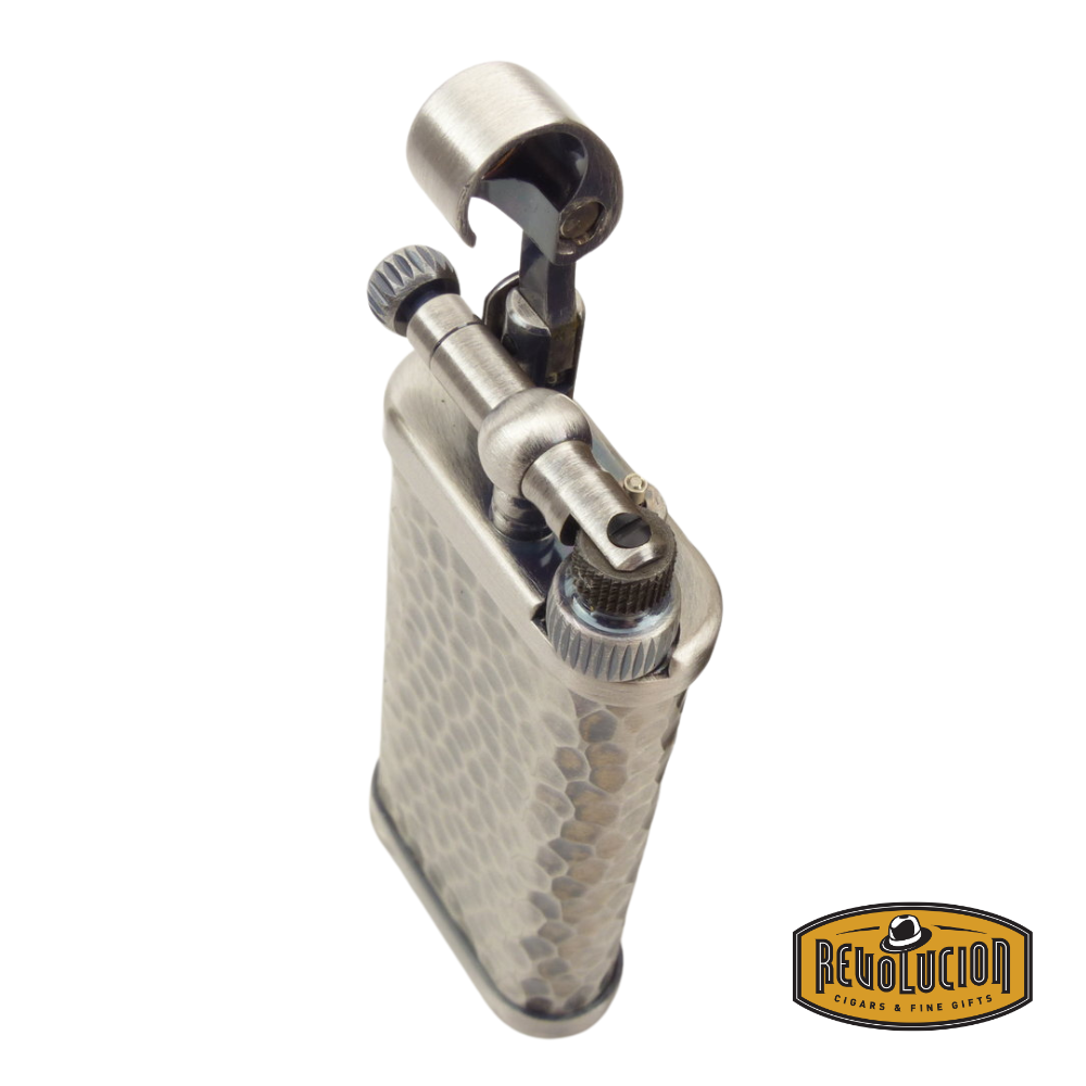 Top-down view of the IM Corona Old Boy 7717 Pipe Lighter showing the burner valve and precise lighter head design.