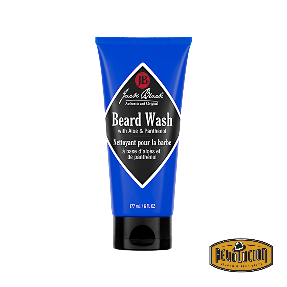 Jack Black Beard Wash 177ml – Premium men's beard cleanser in a sleek blue bottle with black cap.