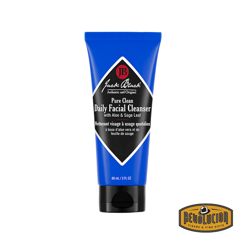 Jack Black Pure Clean Daily Facial Cleanser 3oz bottle – compact travel-friendly size for daily cleansing and toning.
