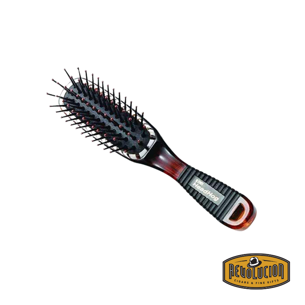 Kent Mini Hog Brush with cushion tip, compact size ideal for on-the-go grooming.