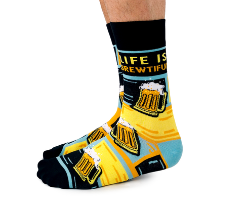 Uptown Calf Length Cotton Trendy Unisex  Socks Life is Brewtiful