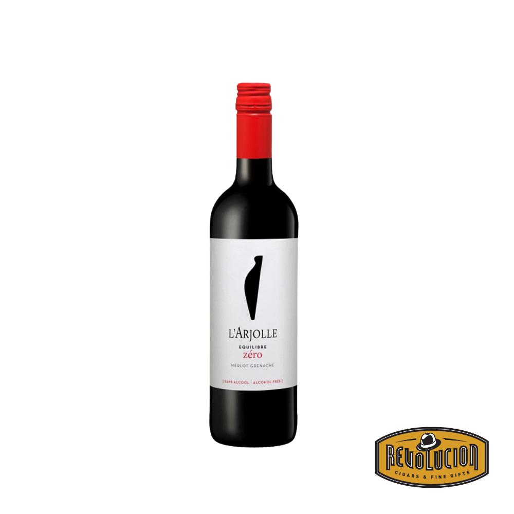 A 750 ml bottle of L'Arjolle Merlot Grenache Red Wine Non-Alcoholic, featuring its elegant label and showcasing a refined, alcohol-free version of the classic red wine blend.