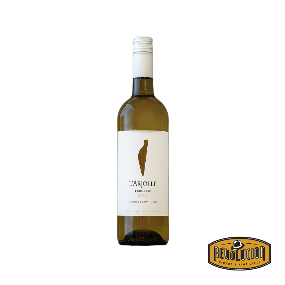 A 750 ml bottle of L'Arjolle Viognier Sauvignon Non-Alcoholic, featuring a crisp and refreshing design that highlights the elegant blend of Viognier and Sauvignon Blanc, offering an alcohol-free alternative.