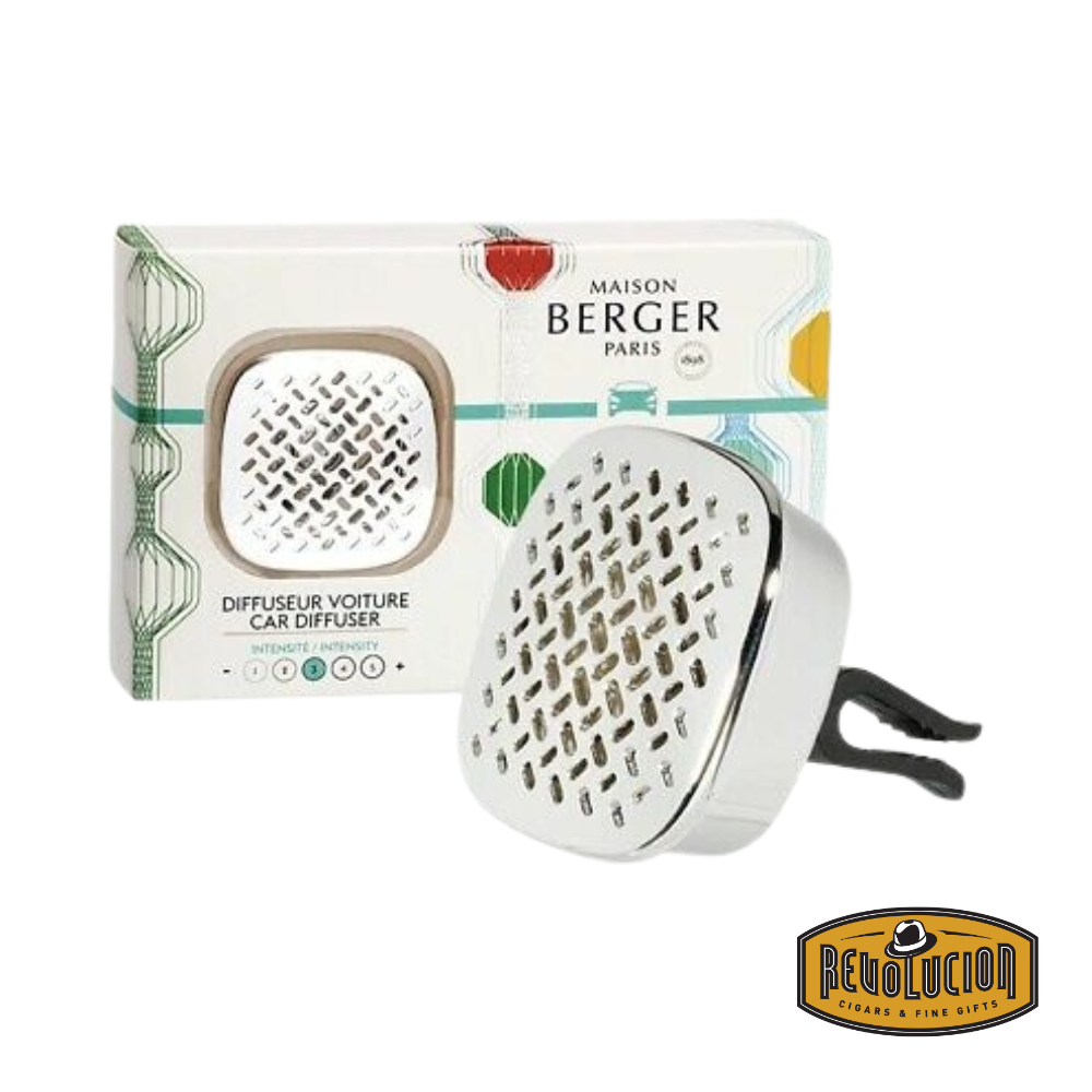 Lampe Berger Car Diffuser Matali Crasset – stylish and modern diffuser displayed with its box in the background.