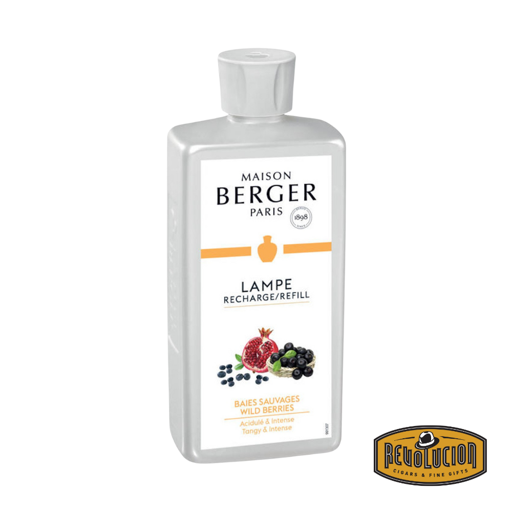 Lampe Berger Refill bottle of Wild Berries fragrance, capturing the sweet and tangy essence of mixed berries for a fresh and vibrant scent experience.