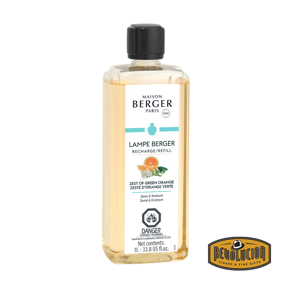 Lampe Berger Zest Of Green Orange Refill – A bottle of Lampe Berger refill with a vibrant and refreshing green orange zest fragrance.