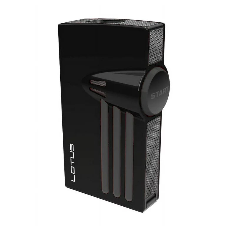 Lotus Orion Double Flame Lighter - Black Matte &amp; Gunmetal