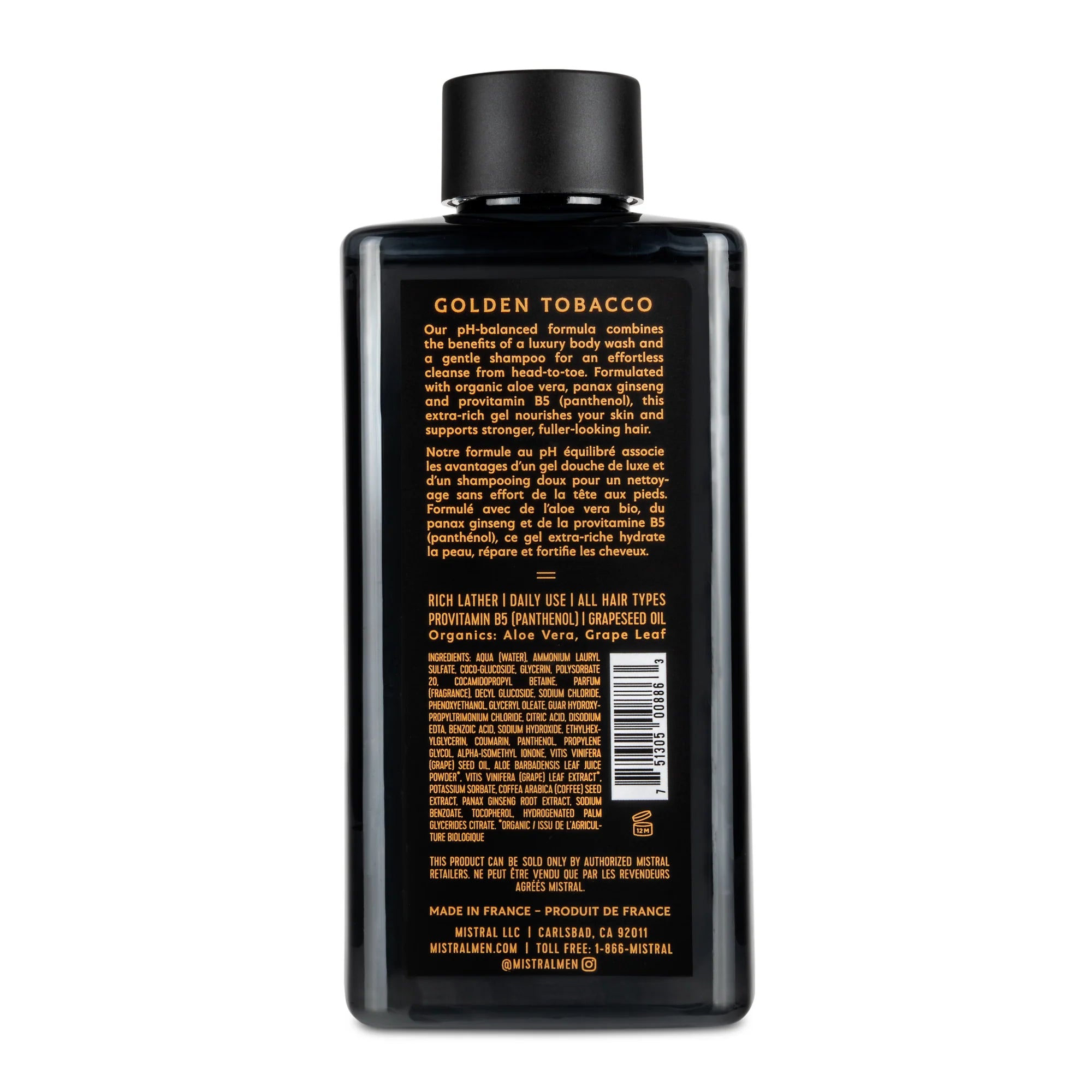 Mistral Men's Body Wash Golden Tobacco 400ml