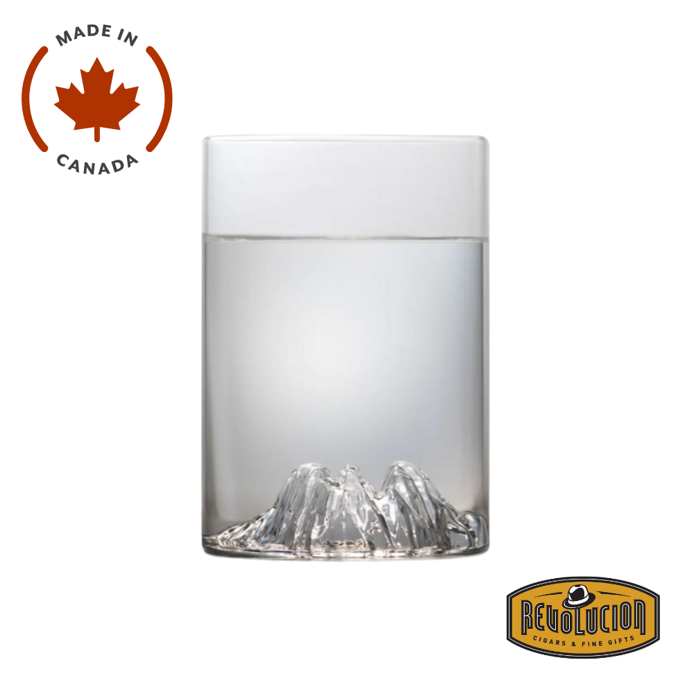 MTNPK Squamish Pint Glass featuring a unique 3D mountain design at the base.
