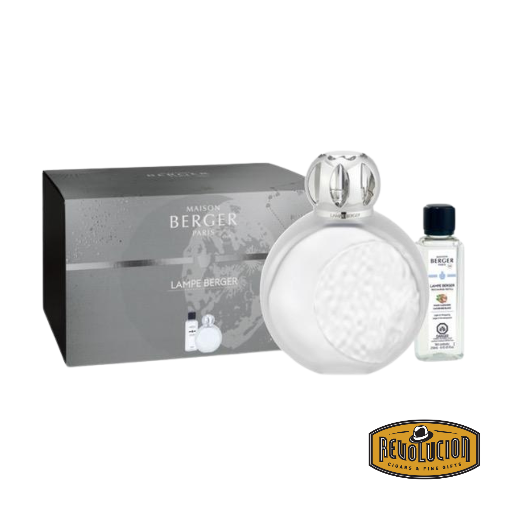 Maison Berger Astral Home Fragrance Lamp Gift Set – Frosted lamp and gift bottle presented together for a luxurious fragrance experience.