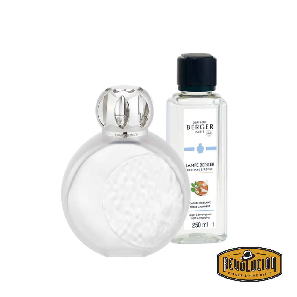 Maison Berger Astral Home Fragrance Lamp Gift Set – Frosted lamp and gift bottle presented together for a luxurious fragrance experience.