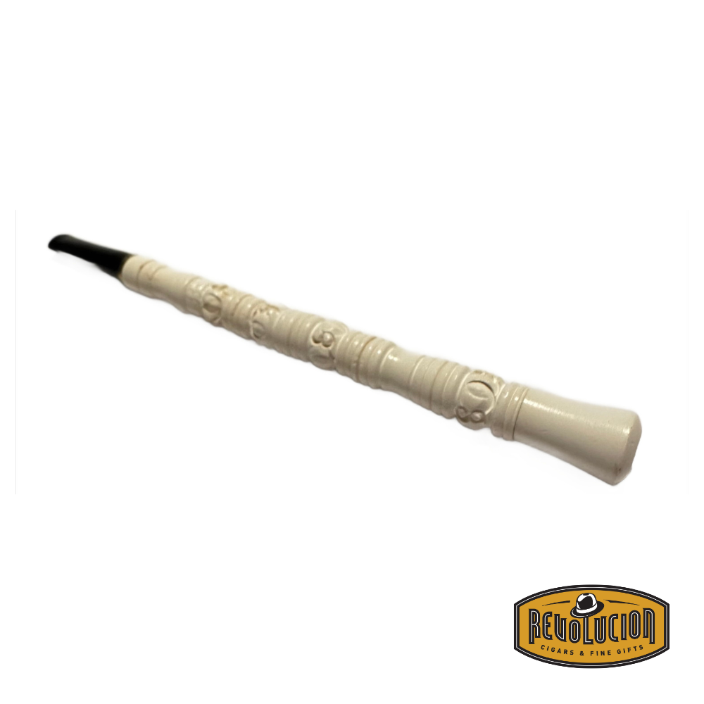 Opposite side view of the Meerschaum Cigarette Holder Large, emphasizing its craftsmanship and elegant contours.