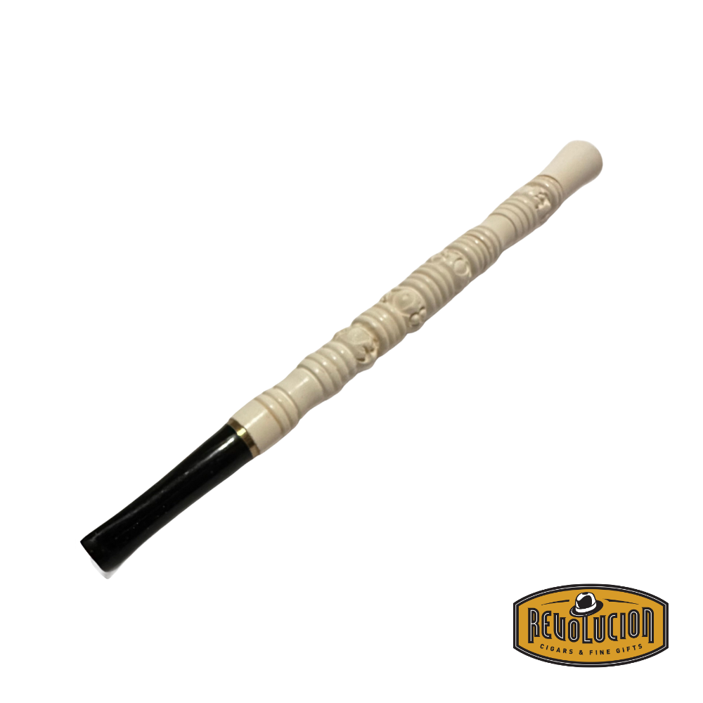 Side view of the Meerschaum Cigarette Holder Large, showcasing its sleek and polished design.