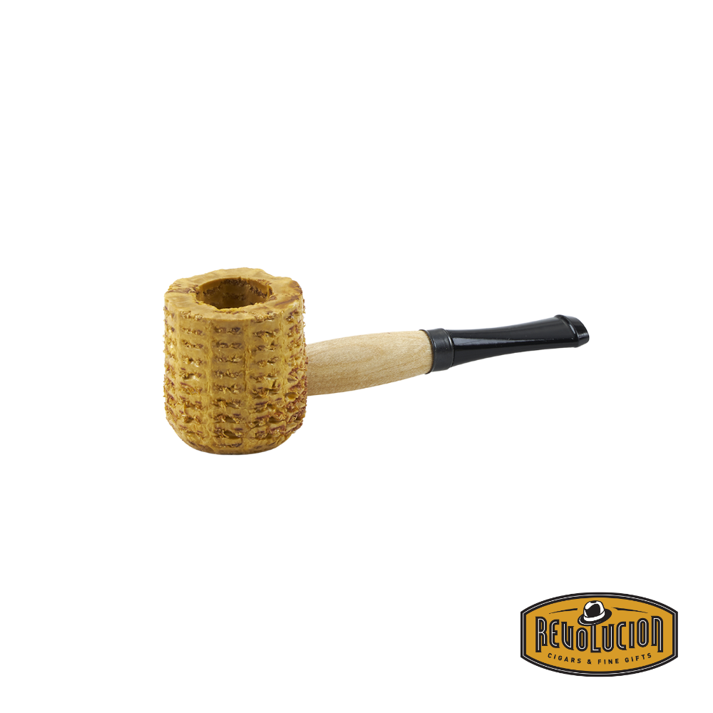 Miniature Corn Cob Pipe from Missouri Meerschaum, featuring a compact, classic cob bowl with a wooden stem for a traditional smoking experience.
