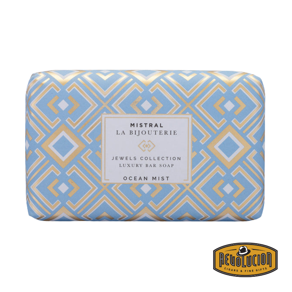Mistral Jewels Ocean Mist Soap Bar 200g – a premium bar soap in ocean-inspired packaging, evoking a sense of freshness and coastal elegance.