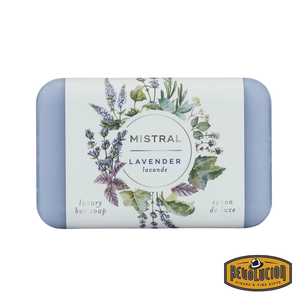 Mistral Lavender Soap Bar 200g – artisanal lavender-scented soap with a smooth purple hue, crafted for a calming cleansing experience.