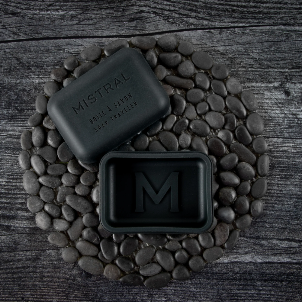 Mistral Travel Bar Soap Case made of flexible silicone, designed to securely hold and protect soap bars during travel.