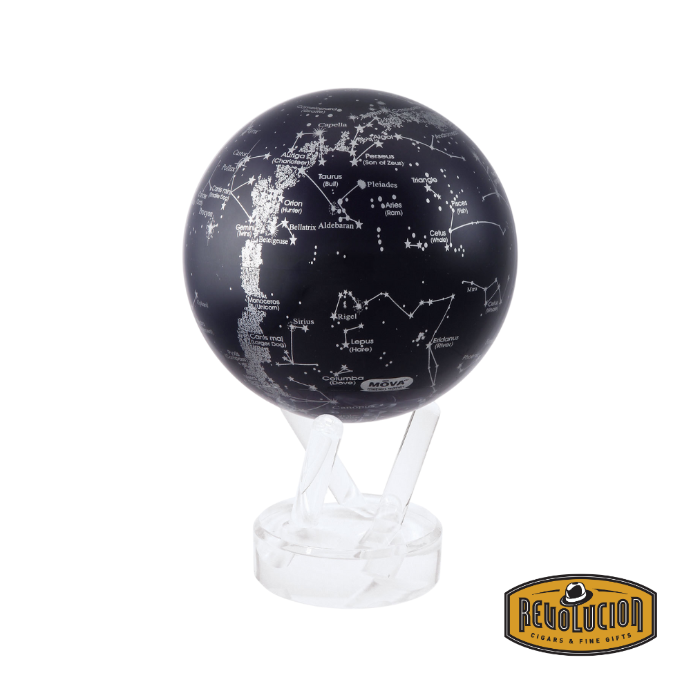Mova Constellation 4.5-inch rotating globe, displaying starry constellations with a clear and vibrant design.