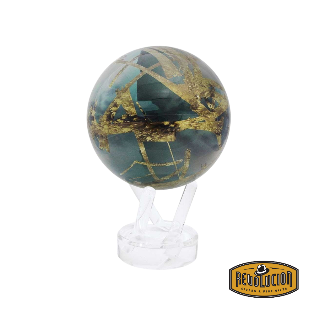 Mova Titan Moon Globe 4.5" – A rotating globe showcasing the detailed surface of the moon, featuring its craters and natural color variations, elegantly displayed on a sleek clear acrylic base.