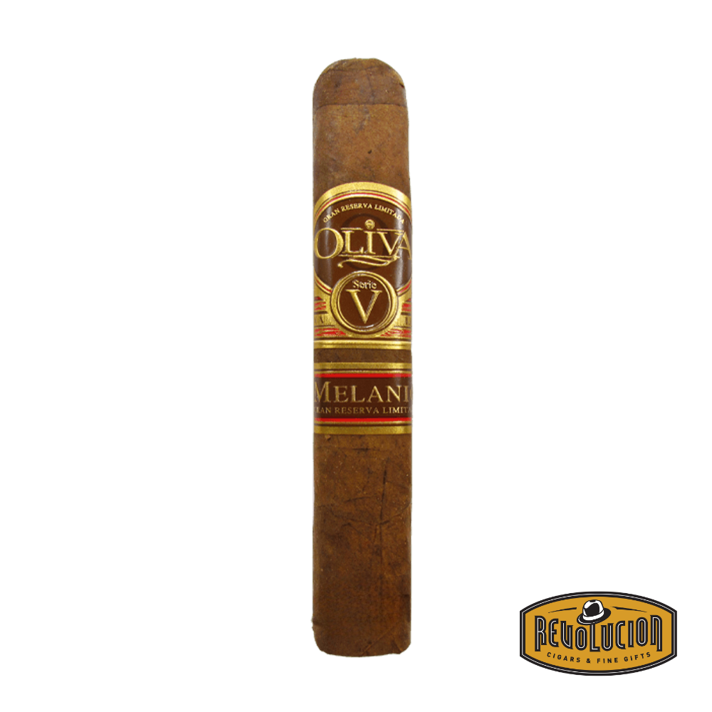 Oliva Serie V Melanio Gordo 6 x 60 cigar with box – medium strength Nicaraguan cigar featuring a rich brown wrapper and elegant gold band.