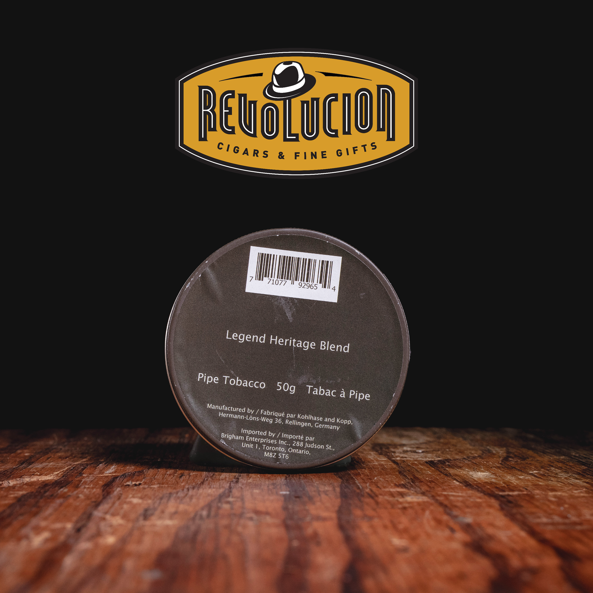 plain packaging - Legend Heritage Blend Pipe Tobacco - 50g tin