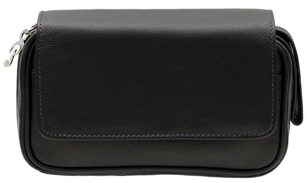 Peterson Avoca 2 Pipe 2 Accessory &amp; Tobacco Pouch in black leather