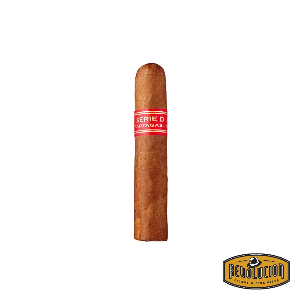 Partagas Series "D" No.5 Petit Robusto – a full-strength Cuban cigar in a compact petit robusto format, featuring a rich brown wrapper and the iconic red and gold Partagas Serie D band.