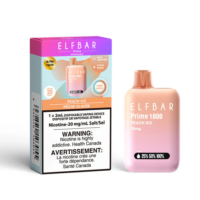 ELF Bar Prime 1800 Disposable Vape 20mg/ml - Peach Ice