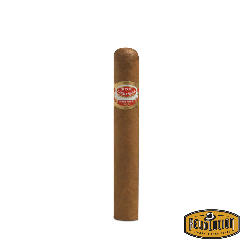 Por Larrañaga Picadores Corona Extra Cuban Cigars showcased from the front, displaying their elegant bands and smooth, medium-brown wrapper.
