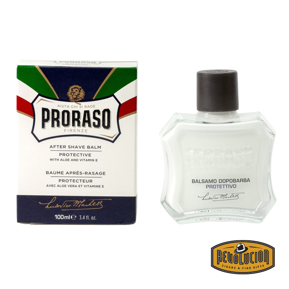 Proraso After Shave Balm Aloe and Vitamin E with box, front view.