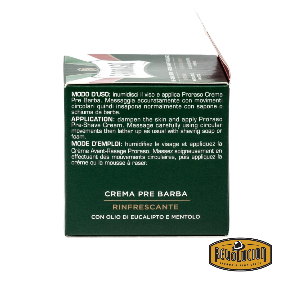 Side of Proraso box showing usage instructions.