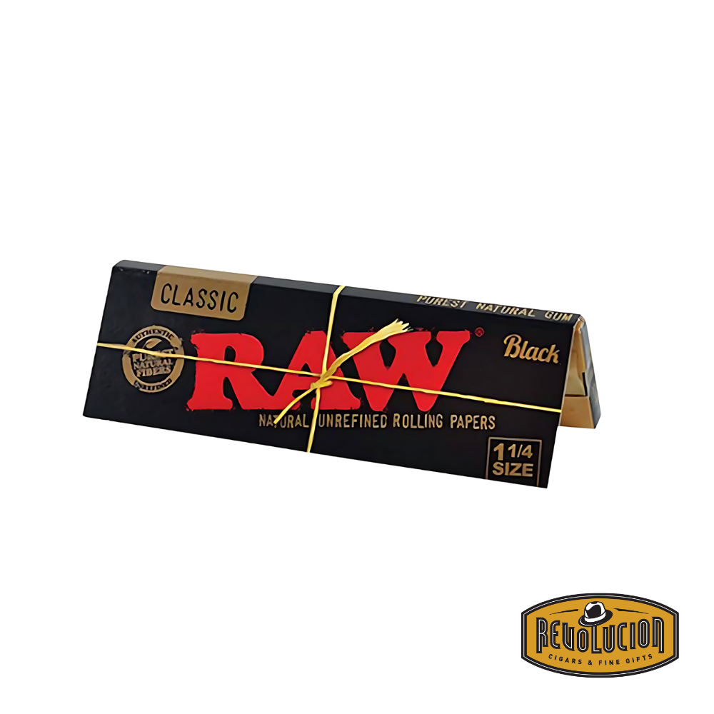 Raw Black Rolling Paper 1-1/4&#39;&#39; - 50 Leaves