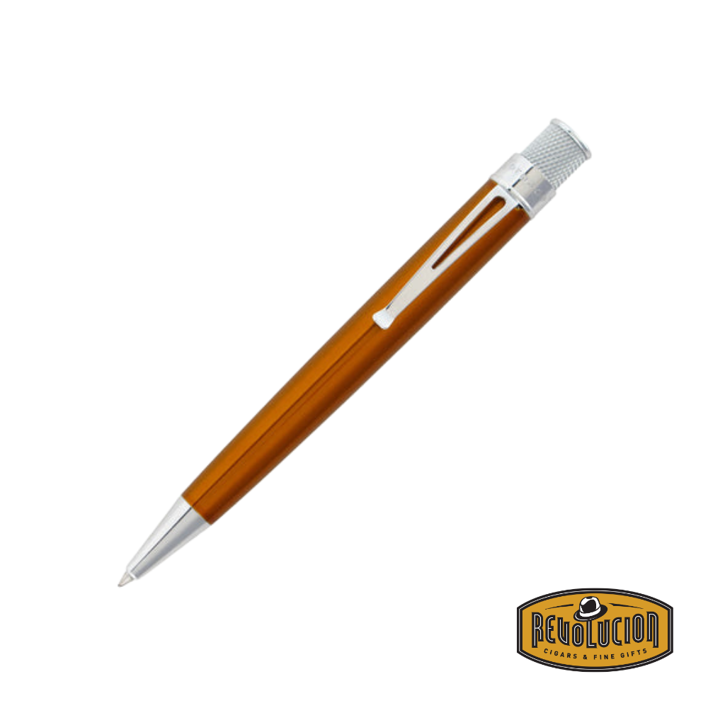 Retro 51 Tornado Classic Lacquers Orange Pen with a vibrant glossy finish and a smooth rollerball tip for effortless writing.