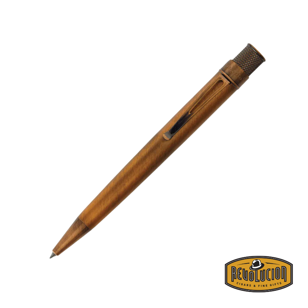 Retro 51 Tornado Lincoln Copper Rollerball Pen featuring a rich copper finish, engraved detailing, and a smooth rollerball tip for a refined, comfortable writing experience.