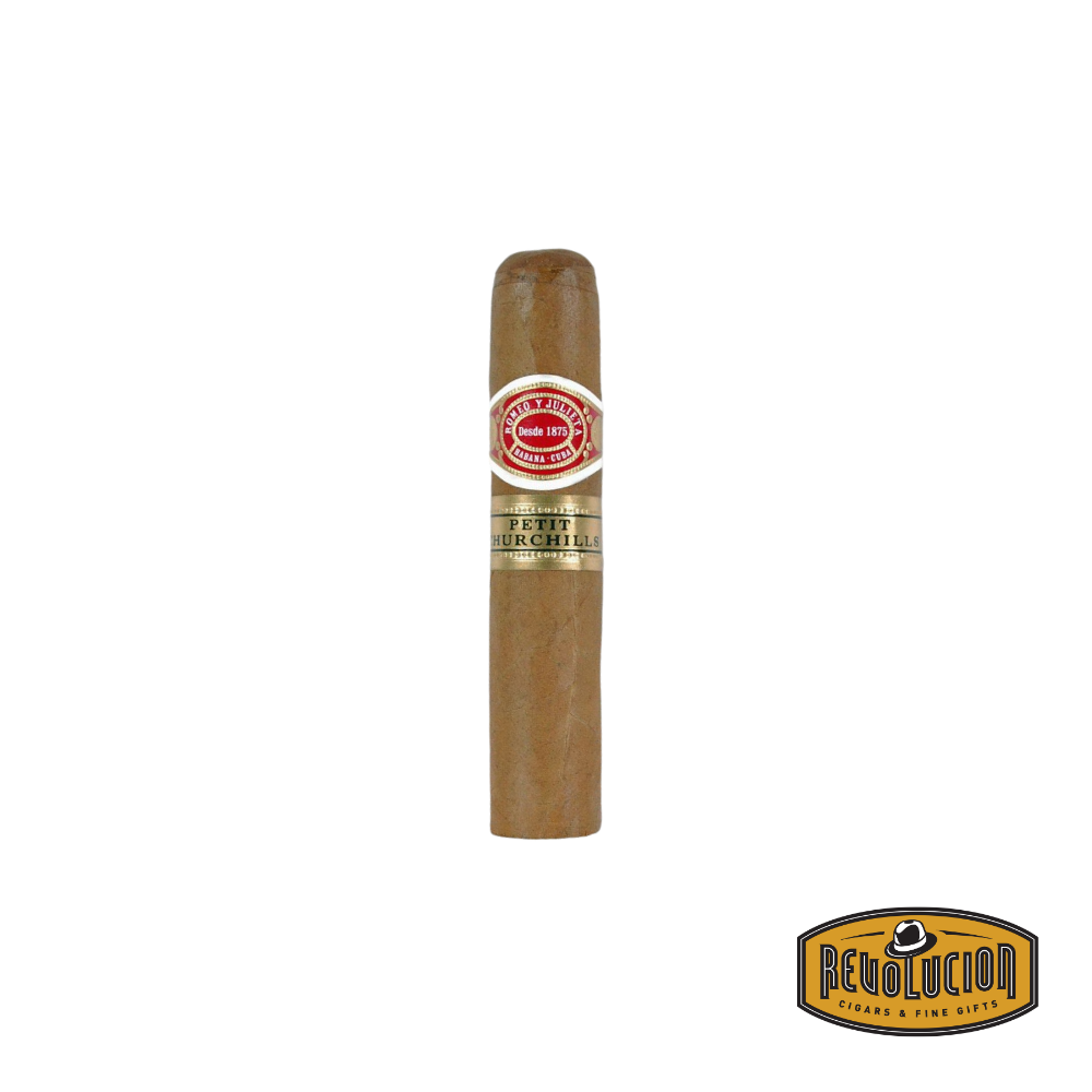 Romeo y Julieta Petit Churchill medium-strength Cuban cigar with classic flavor in a compact format.