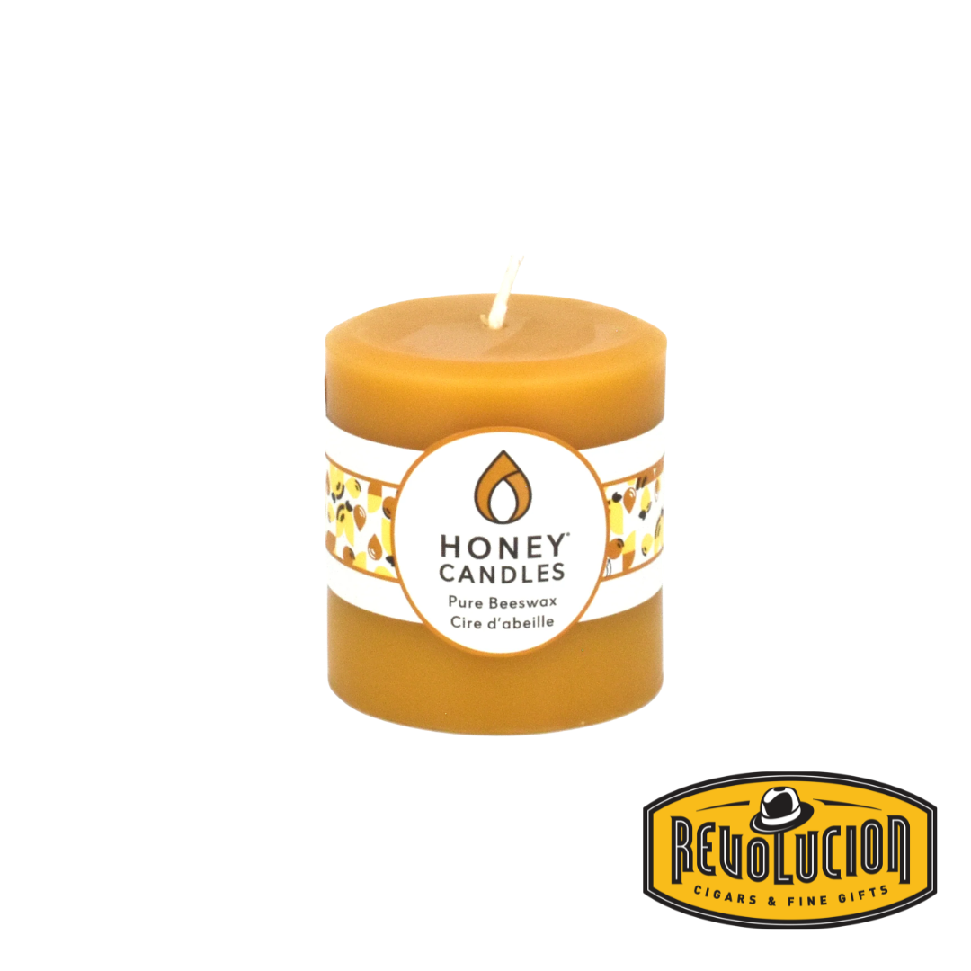 Honey Candle Pure Beeswax Round Pillar 3" - Natural
