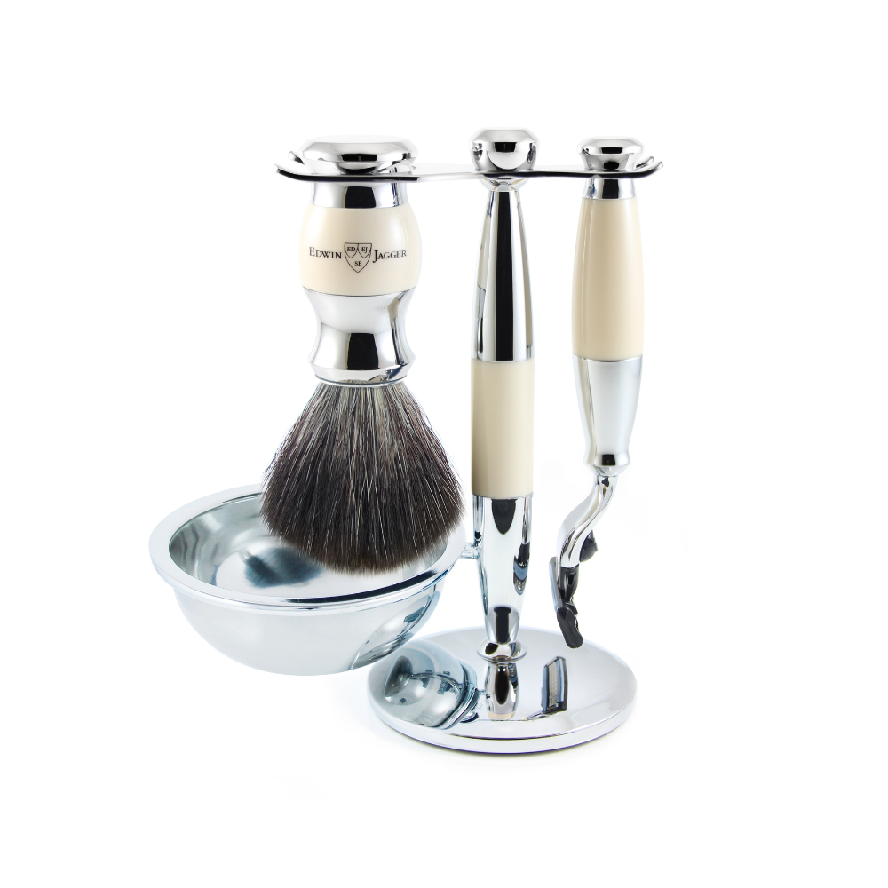 Edwin Jagger 36 Series 4pc Mach 3 Ivory Synthetic Brush - Revolucion ...
