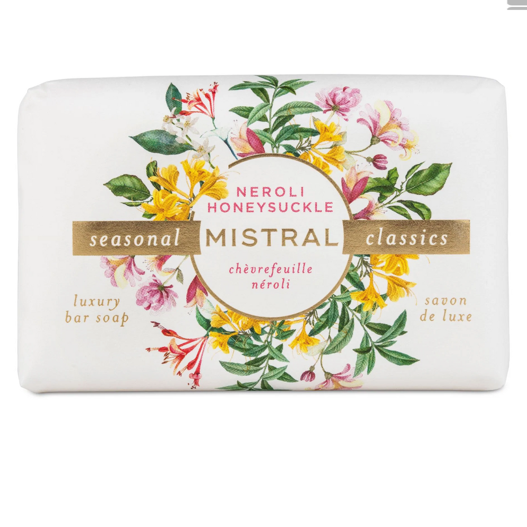 revolucion lifestyle, mens grooming bath and body products. Mistral Neroli Honeysuckle Soap Bar 200g