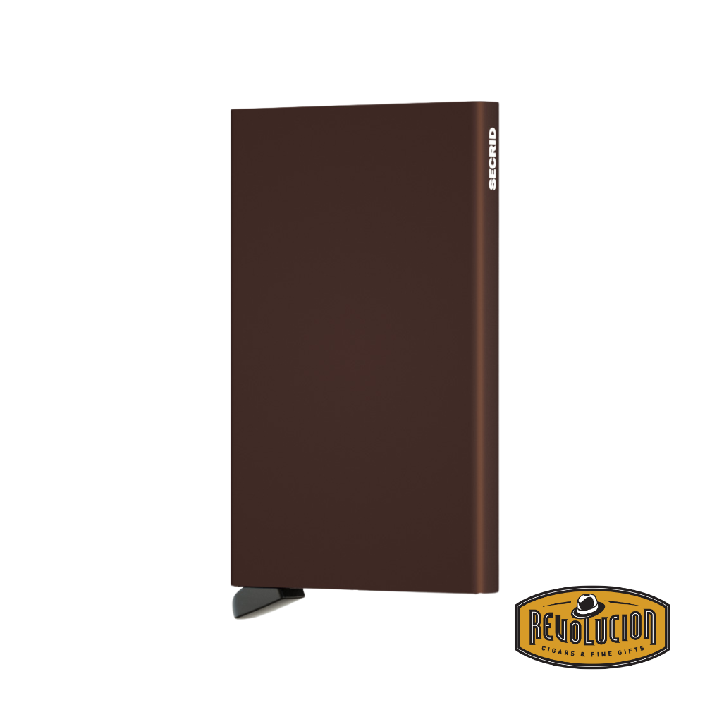Secrid Aluminium Cardprotector Wallet in warm brown, a sophisticated and practical way to keep cards safe and accessible.