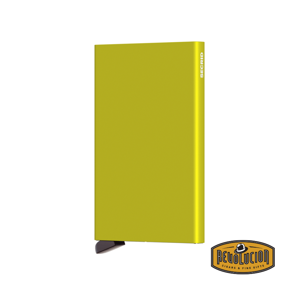 Secrid Aluminium Cardprotector Wallet in eye-catching lime, offering both bold style and RFID security for up to six cards.