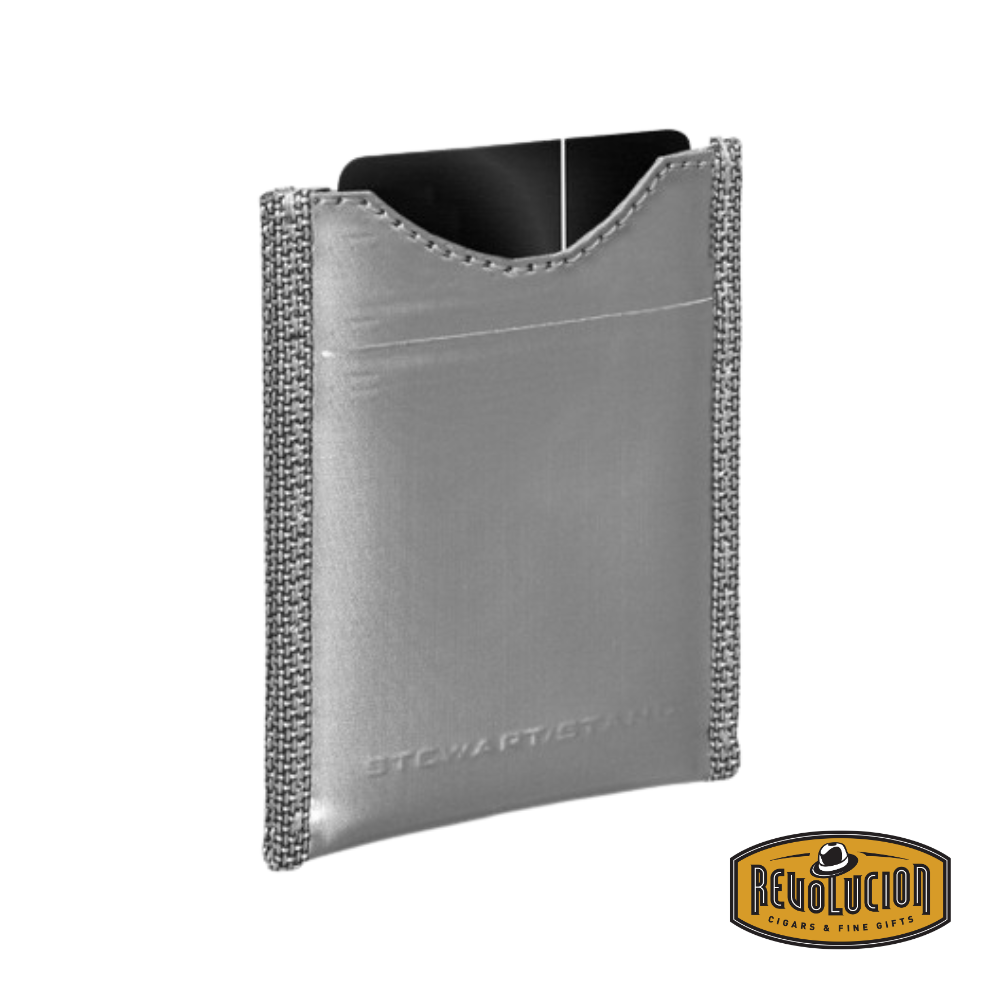 Front view of the Stewart/Stand Wallet Money Clip in silver, featuring a sleek stainless steel finish.