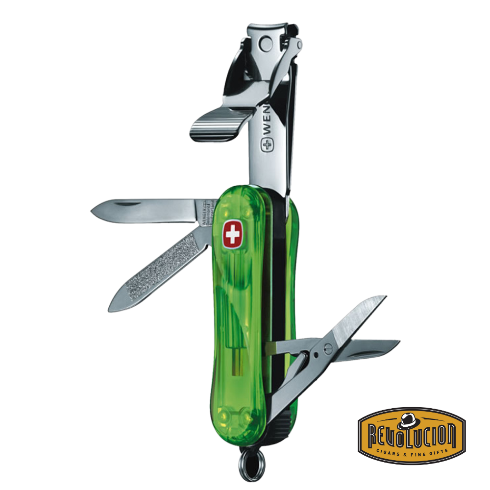Swiss Nail Clipper in sleek green finish, featuring a compact stainless steel design with an ergonomic grip and precise curved blades for clean nail trimming.