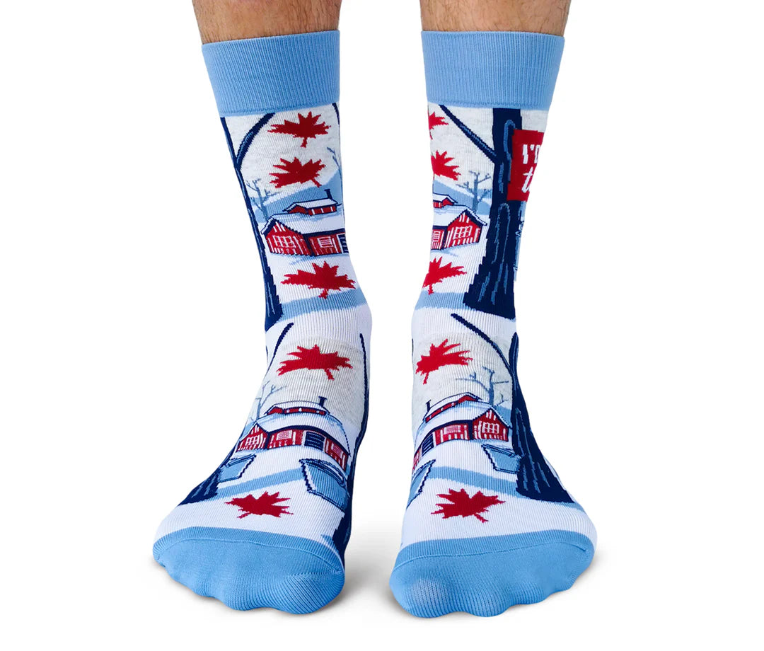 Uptown Calf Length Cotton Trendy Unisex Socks Canadian Maple